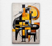 piano schilderij - abstract schilderij - muziek schilderij - aluminium schilderij - abstract - muziekkamer - 80 x 120 cm 3mm