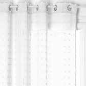 Atmosphera Rideau Voile de Lys Wit - Prêt à l'emploi avec anneaux - Rideau habillage de fenêtre - 140 x 240 cm