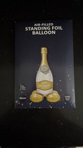 XXL folie ballon | Champagne fles | Happy New Year | 86 cm | Blijft Staan | incl rietje