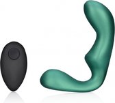 Shots - Ouch! OU908MGR - Pointed Vibrating Prostate Massager with Remote Control - Metallic Green