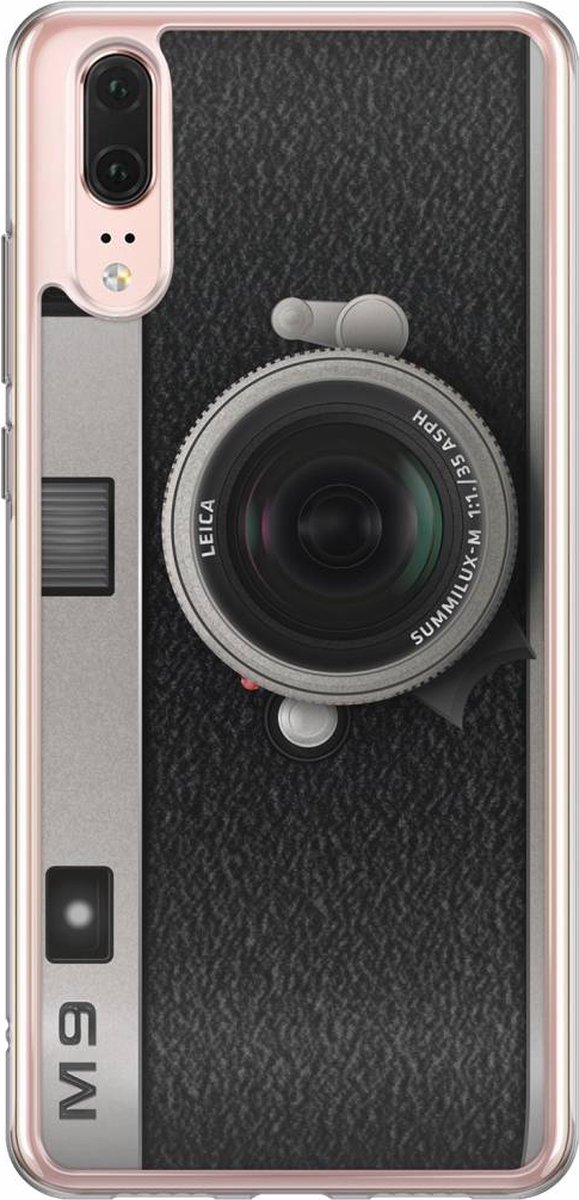Casimoda® hoesje - Geschikt voor Huawei P20 - Camera - Siliconen/TPU - Soft Case - Zwart - Camera