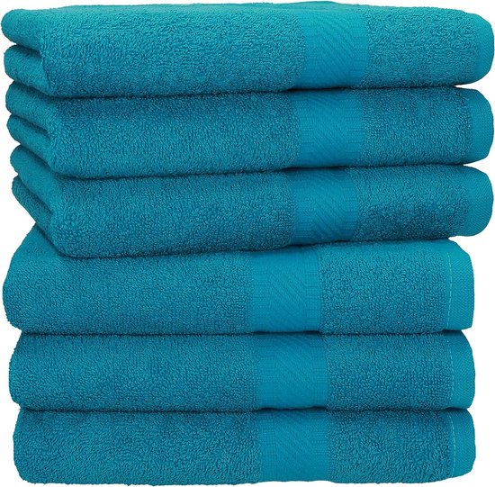Betz 6 stuks handdoeken Palermo 100% katoen handdoekenset kleur blauw