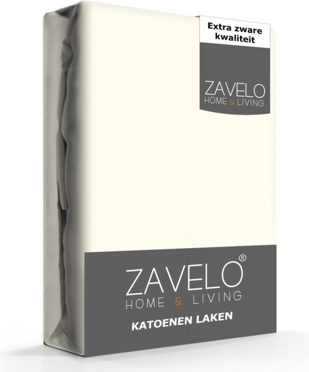 Zavelo Laken Flanel Ecru - Boven/Onder laken - 100% Katoen - Hoogwaardig Hotelkwaliteit - Heerlijk Zacht -150 x 260 cm