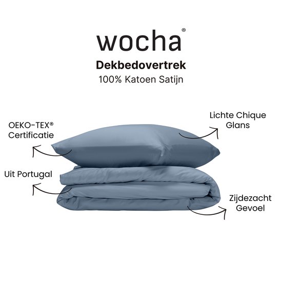 Wocha Dekbedovertrek Set 100 Katoen Satijn 300TC 240x200