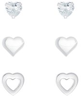 Joy|S - Zilveren hartjes oorbellen - set 3 paar