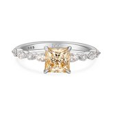 Ava – Princess Champagne Moissanite Ring - 1.3 karaat