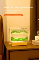 Tafellamp met Bewegende Zandkunst present gift sand lamp groen