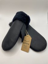 Apex Gloves Leren Dames en Heren Handschoenen - Premiumkwaliteit %100 Schapenleer met Lijn - Donker Blauw - Winter - Extra warm - Maat M