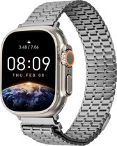 Luxe stalen mesh horlogeband voor Apple Iwatch titanium kleur 42/44/45/49mm magneetsluiting