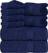 8-Delige Handdoekset - 2 badhanddoeken, 2 handdoeken en 4 Washandjes Katoen Hotelkwaliteit Superzacht en Zeer Absorberend