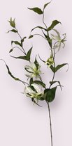 Zijden kunstbloem Gloriosa | Wit | Lengte 120 centimeter