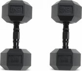 Gym Masters | Set (2 stuks) 15 kg - Zwarte Hexagon dumbbells zwart | hexa dumbell 2 X 15 kg | hexa dumbells | Dumbells set | gewichten | halters Merk: Gym Masters