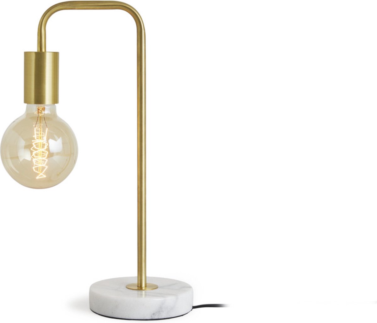 Lifa Living - Marmeren Tafellamp - Goud Metalen Bureaulamp - Industrieel - E27 - LED - 40W