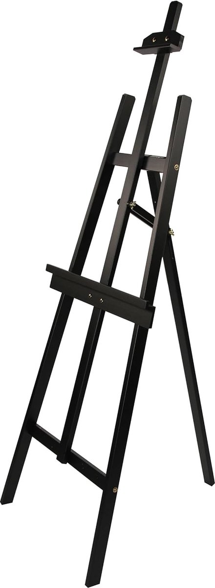Schildersezel - Malta - veldezel - driepoot ezel - zwart gelakt - voor doeken tot 110cm staand