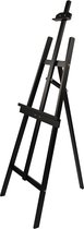 Chevalet - Malte - chevalet de terrain - chevalet trépied - laqué noir - pour toiles jusqu'à 110cm debout