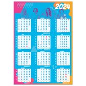 Jaarposter kalender 2024 | Poster | A2 | 42x59,4 cm | 90s