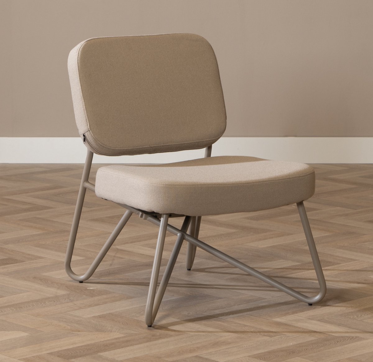 Bronx71 Scandinavische fauteuil Viggo taupe gerecyclede stof