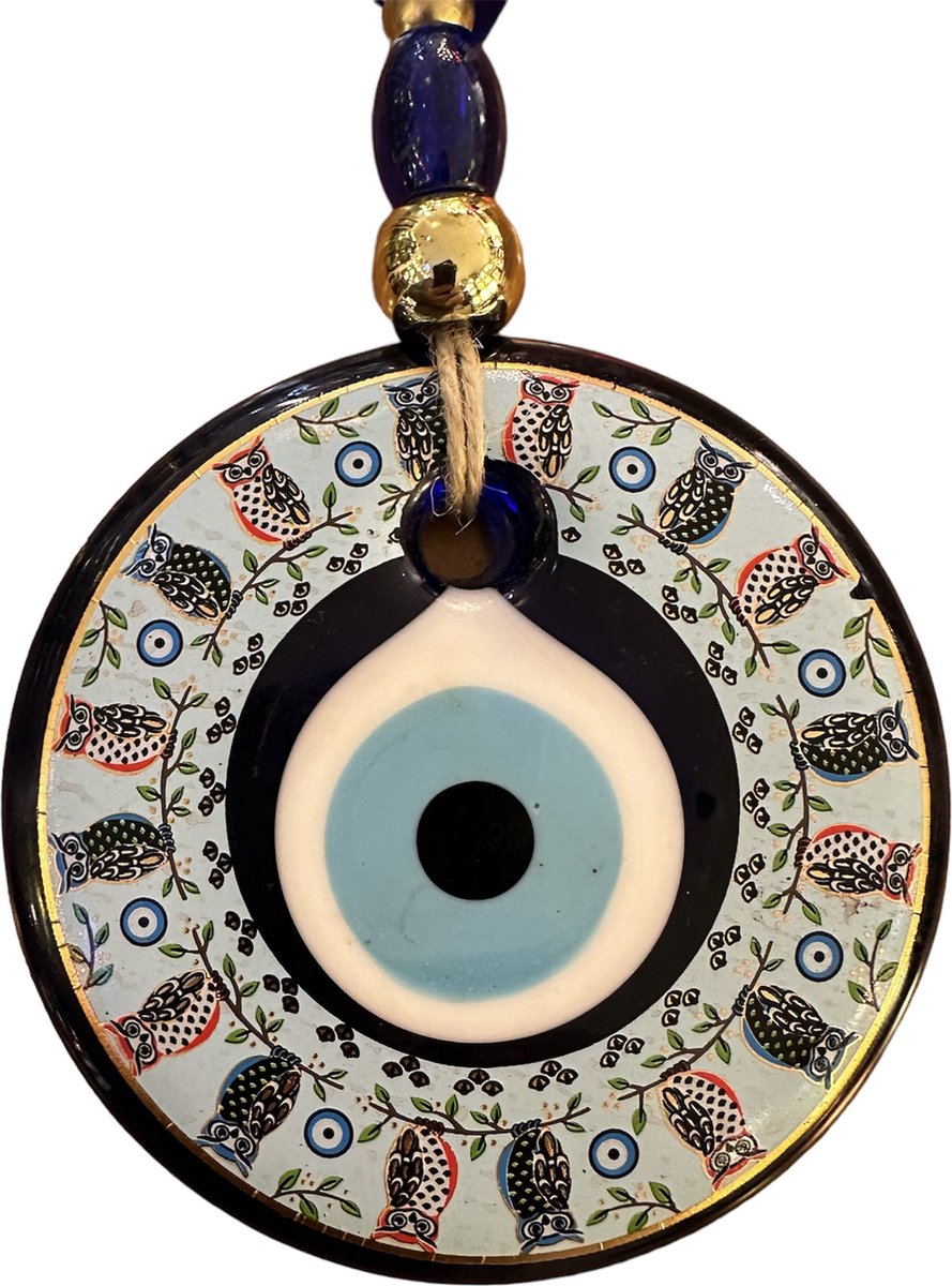 Boze oog - Accessoires - Geluk bescherming - Nazar boncugu - Boze oog hanger- Bedels & hangers -Blauwe kralen -uilen