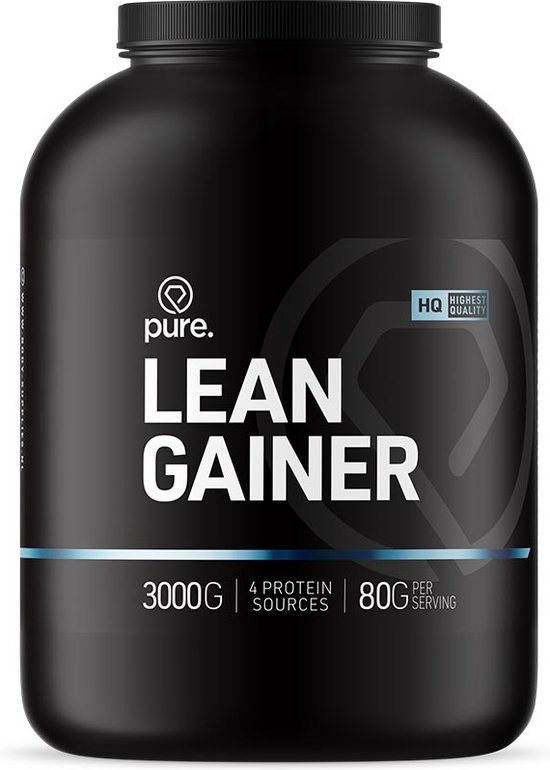 PURE Lean Gainer - banaan - 3000gr - eiwitten - weight gainer / mass gainer