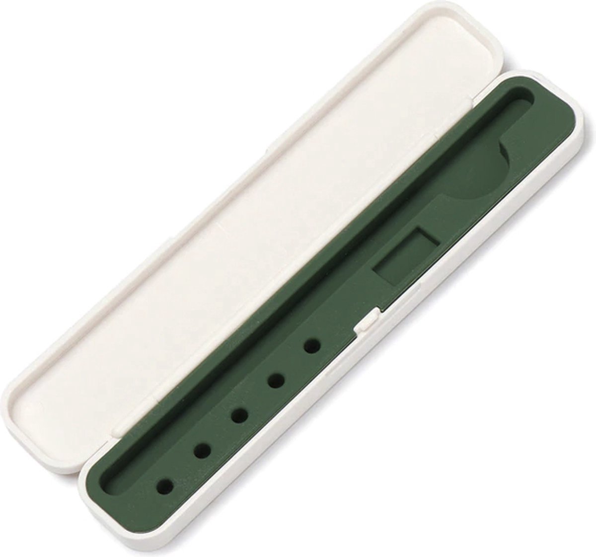 CHPN - Pencil case - Geschikt voor Apple Pencil - Pennendoosje - Pencil opbergen - Wit/groen - Pencil bewaren