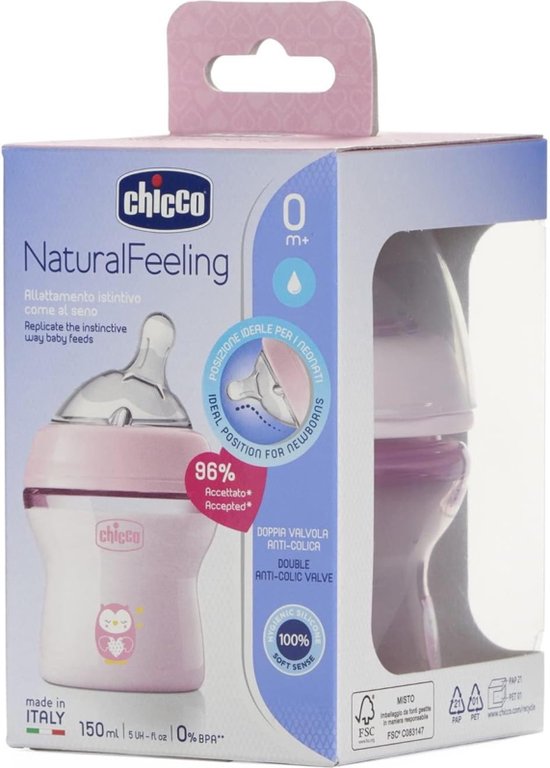 Chicco NaturalFeeling babyfles 150ml 0 maanden - Anti-koliekfles — afbeelding 5