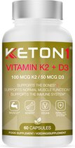 Keton1 | Vitamin K2 + D3 | 60 Capsules | 1 x 60 capsules