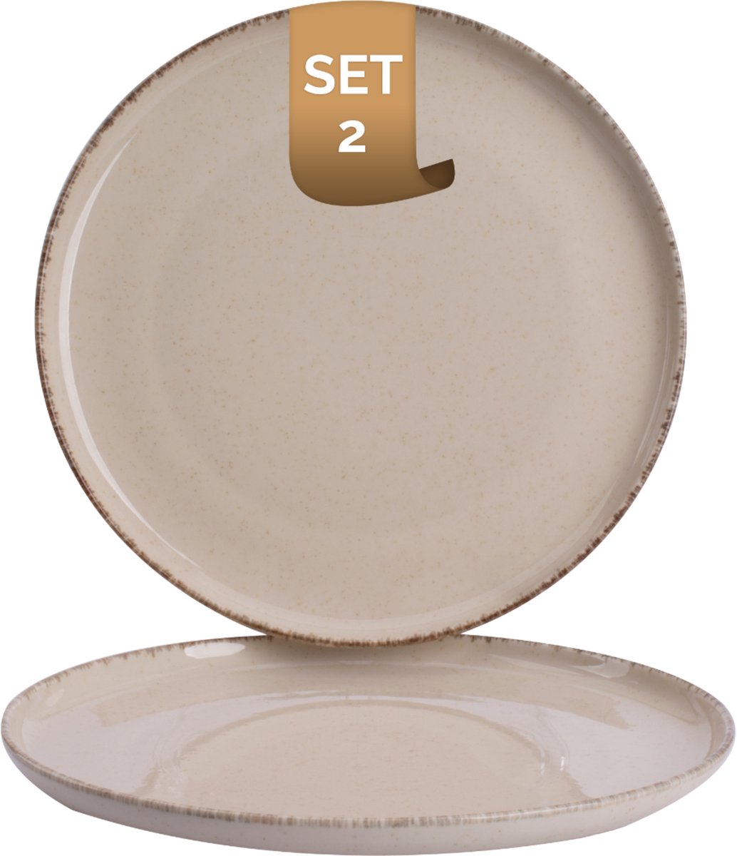 Palmer - Antigo - Bord - 2 stuks - ø 28 cm - Crème - Porselein - Bordenset