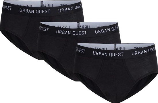 URBAN QUEST Bamboe Heren Slips - 3-pack - Zwart