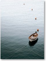 Stilte in Riomaggiore - Eenzaamheid op Zee - Vissersboot - Foto op Plexiglas 30x40