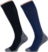 Xtreme Sockswear Compressie Sokken Hardlopen - 2 paar Hardloopsokken - Multi Blue - Compressiesokken - Maat 39/42