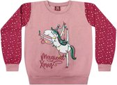 Kids / tiener- Kerstsweater - Kersttrui - Eenhoorn - Unicorn - roze - maat 152/158