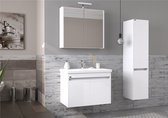 Meuble de salle de bain BODRUM 80 cm | BLANC MAT | MDF |Softclose | Sans poignée | Évier en céramique | Lavabo / meuble sous-vasque |Meuble bas pour lavabo avec lavabo en céramique