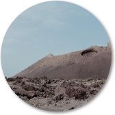 Sereen Vulkanisch Canvas - Lanzarote's Stille Pracht - Minimalistisch Vulkanisch - Wandcirkel Dibond 80cm