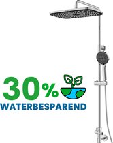 EcoRain Rain Shower Set de douche à économie d'eau Melvin 30 CM - Sans robinet thermostatique - Chrome