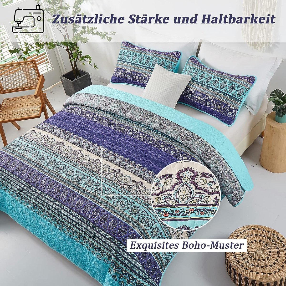 AmeliaHome Sprei beige Cappucino 220x240 Bedsprei Dubbelzijdig