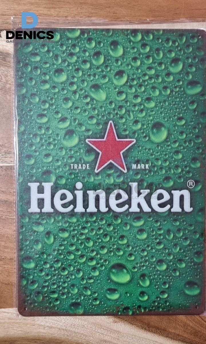 Metalen Wandbord Heineken glas