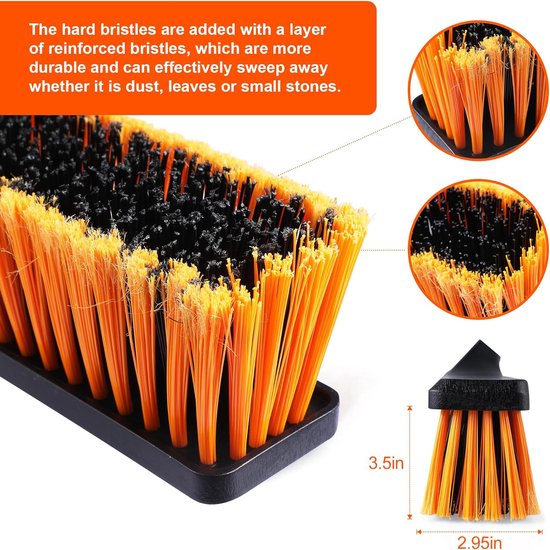 Broom with handle, street broom/floor brush, 2-1 Cleanhome, 166 cm, suitable for schools, factories, gardens, garden brooms, brushwood brooms, basketball courts and other areas. van Cleanhome — afbeelding 5