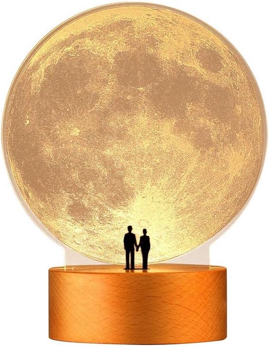 Nachtlampje voor Jubileum, Bruiloft, met Bloedmaan en Liefde Ontwerp