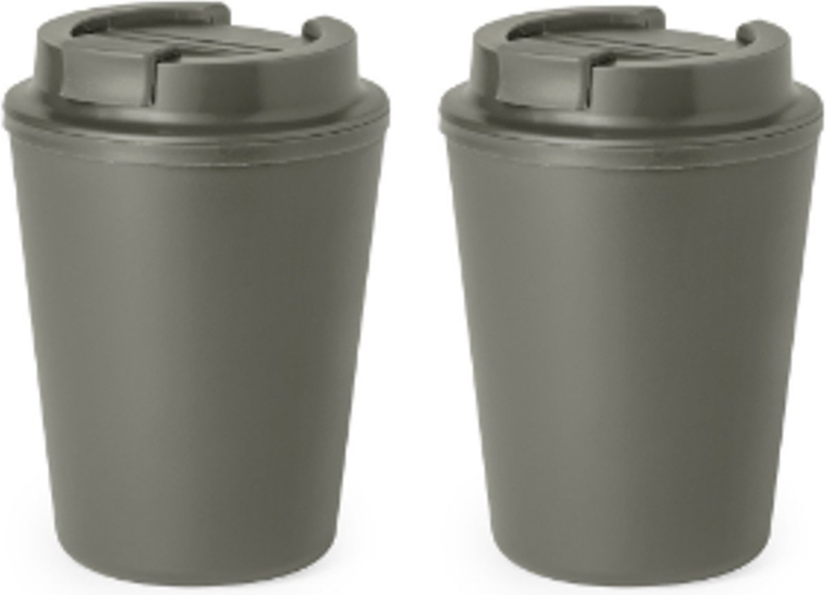 Onetrippel - Koffiebekers To Go - Koffiebeker - Beker - 2 stuks - Grijs - 300ml