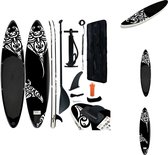 Bol.com vidaXL Stand Up Paddleboard - Opblaasbaar SUP Board - 366 x 76 x 15 cm - Zwart - Max - belasting 180 kg - SUP board aanbieding
