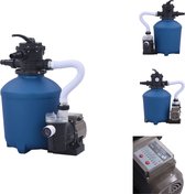 vidaXL Pompe de filtre à sable avec minuterie - Pompe de filtration de piscine - 10 980 L/h - Durable - Minuterie intégrée - Raccordement 38 mm - Blauw/ Zwart - Filtre de piscine