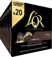 Bol.com L'OR Espresso Forza Koffiecups - Intensiteit 9/12 - 10 x 20 Capsules aanbieding