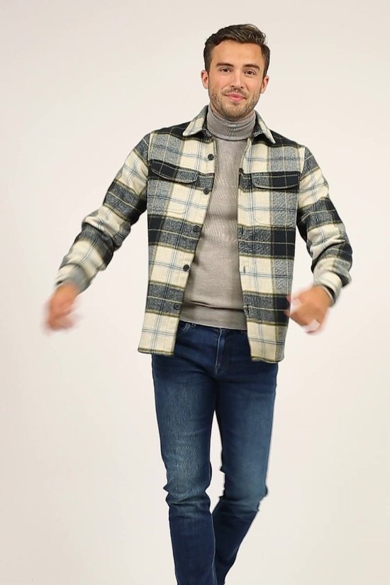 Suitable Overshirt September Flanel Ruiten Beige Maat XL Heren bol
