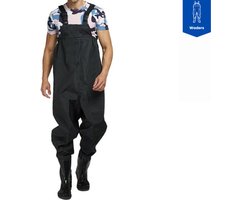 Waders Waadpak - 100% Waterdicht PVC Pak - Waadbroek met Vaste Laarzen - Schoenmaat 43
