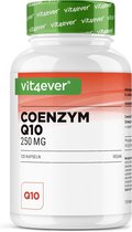Co-enzym Q10 250 mg per capsule - 120 veganistische capsules - Premium: Q10 uit plantenfermentatie + piperine - 100% ubiquinon - Veganistisch - Hoog gedoseerd | Vit4ever