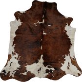 Koeienhuid vloerkleed Bruin wit | Tricolor | Bruin | dikke kwaliteit koeienkleed | Ecologisch gelooide koeienvellen | Uniek gefotografeerde koeienhuiden