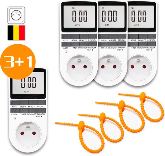 Foto: Colorful sun tijdschakelaar belgi timer stopcontact 3 1 stuks schakelklok voor binnen tijdschakelaars een hele week timer vierkant analoog dagprogramma tijdschakelklok met kinderbeveiliging energiebesparing