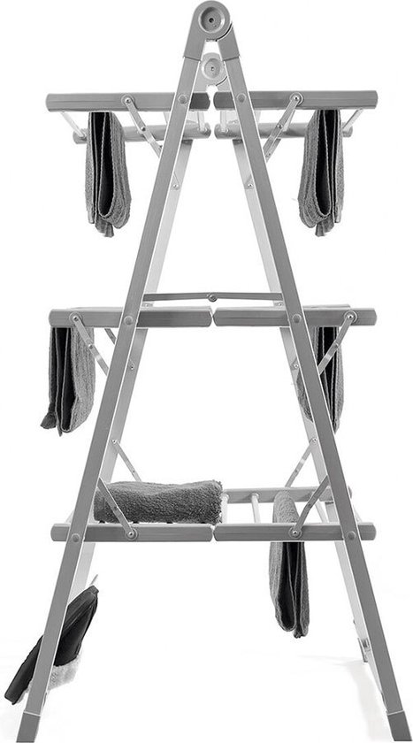 InnovaGoods - Opvouwbaar Elektrisch Kledingdroogrek Verayer 30 Stangen, 300W, Temperatuur max. 50-55 ºC, Inclusief: 4 houders voor het drogen van schoenen