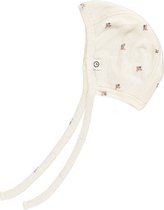 Müsli - Mini me - Bonnet à nœud avec imprimé - Taille 44 à 56 - Prématuré & Nouveau-né - Fille - Coton bio - Crème beurre/Bleu nuit/Rose spa