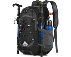 Wandelrugzak voor dames en heren, 40 liter, waterdichte rugzak, opvouwbaar, licht, reisrugzak, trekkingrugzak met nat vak en reflecterende strepen, voor wandelen, fietsen, klimmen, bergbeklimmen en